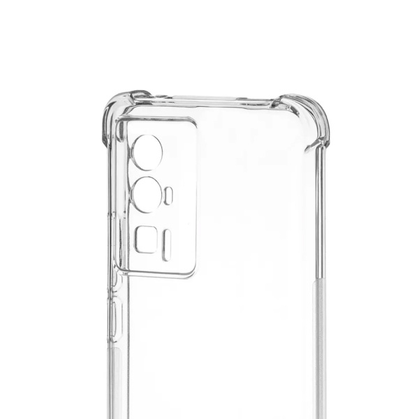 Чехол Brosco для POCO F5, с кардхолдером, противоударный, прозрачный